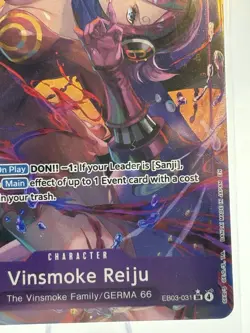 Bandai Vinsmoke Reiju EB03-031 Super Rare Foil Full Art alt art - Image 5
