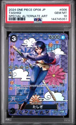 2024 ONE PIECE JPN OP08-TWO LEGENDS SPECIAL ALTERNATE ART #006 TASHIGI PSA 10 - Image 1