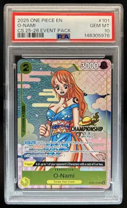 2025 One Piece Event Pack Vol.5 O-Nami Promo #OP06-101 PSA 10 GEM MINT - Image 1