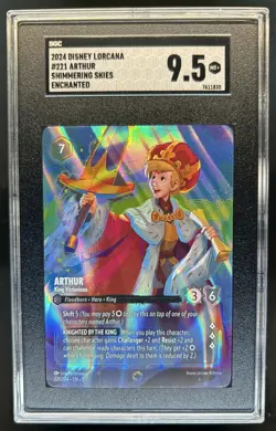 2024 Disney Lorcana TCG Arthur - King Victorious Enchanted Foil #221 SGC 9.5 - Image 1