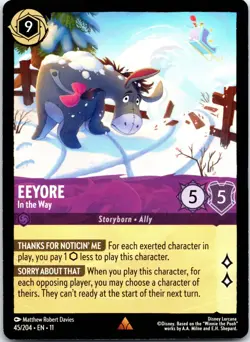Disney Lorcana Eeyore - In the Way Winterspell Rare #45/204 NM - Image 1
