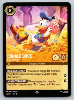 Disney Lorcana Donald Duck - Coin Collector Reign of Jafar Super Rare #37/204 NM - Image 1