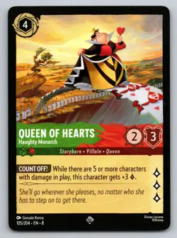 Disney Lorcana Queen of Hearts - Haughty Monarch Reign of Jafar Super Rare #105/ - Image 1