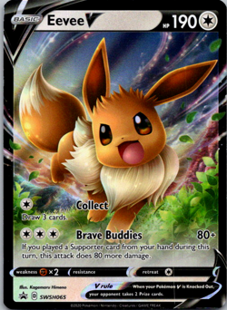 Eevee V SWSH065 SWSH: Sword & Shield Promo Cards NM Pokemon - Image 1