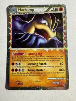 Pokemon Machamp Holo Card 95/102 Rare Pre-owned - Image 1