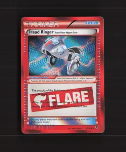 Head Ringer Team Flare Hyper Gear 97/119 Phantom Forces Holo Pokemon Card LP - Image 1