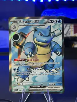 Pokemon TCG Blastoise EX Holo Ultra Rare Card Scarlet VIOLET-151, 184/165 - Image 1