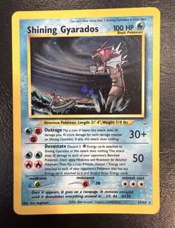 Pokemon Card Shining Gyarados 65/64 Neo Revelation Secret Rare Holo - WOTC - Image 1