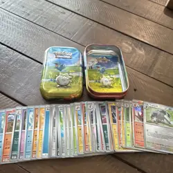 Pokemon TCG mix Card Lot with 150 Holo & Reverse Holo in 3 Collectible Tins - Image 2