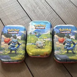 Pokemon TCG mix Card Lot with 150 Holo & Reverse Holo in 3 Collectible Tins - Image 4