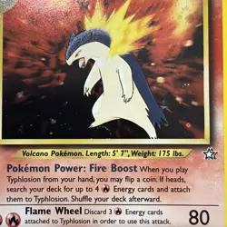 Typhlosion - 18/111 - Pokemon Neo Genesis Unlimited Holo Rare Card WOTC NM swirl - Image 2