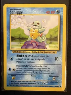 Schiggy 63/102 Base Set German 1999 Regular Pokemon TCG Card Stock - Image 1