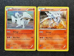 Pokemon Reshiram Black Star Promo 130HP BW004/BW23 Black & White-Lot of 2 Cards - Image 1