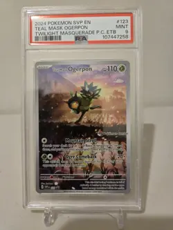 2024 POKEMON TWM POKEMON CENTER ETB PROMO SVP #123 TEAL MASK OGERPON PSA 9 - Image 1