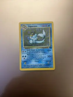 Pokemon TCG Vaporeon Holo Rare Card 12/64 Jungle Set, Vintage 1999 LP - Image 4