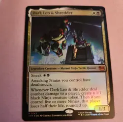 Dark Leo and Shredder - Teenage Mutant Ninja Turtles MTG NM FOIL - Image 1