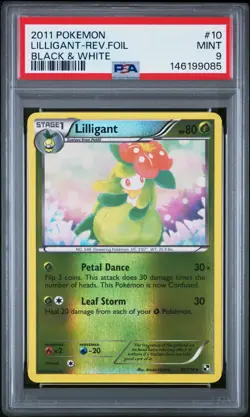 2011 POKEMON B&W #10 LILLIGANT-REVERSE FOIL PSA 9 - Image 1