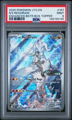 2025 POKEMON JTG EN-JOURNEY TOGETHER ENHANCED BOOSTER BOX N'S RESHIRAM PSA 9 - Image 1