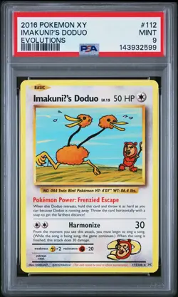 2016 POKEMON XY EVOLUTIONS #112 IMAKUNIU'S DODUO PSA 9 - Image 1