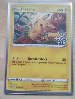 Pokemon Pikachu SWSH153 Holiday Calendar Snowflake Stamped Promo - Image 1