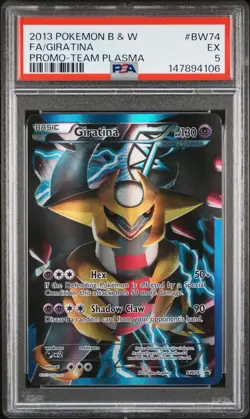 2013 POKEMON B&W PROMO TEAM PLASMA #BW74 FULL ART/GIRATINA PSA 5 - Image 1
