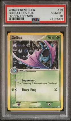 2004 Pokemon EX Hidden Legends Golbat Reverse Holo Foil #36 PSA 10 Gem Mint - Image 1