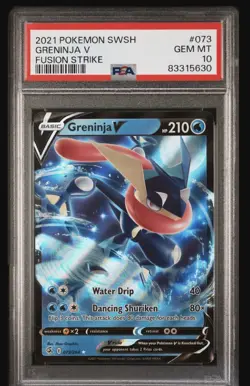 2021 POKEMON Fusion Strike #073 GRENINJA V PSA 10 - Image 1