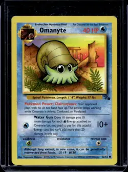 1999 Pokemon Fossil Omanyte #52/62 - Image 1