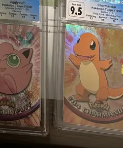 1999 TOPPS POKEMON TV #4 CHARMANDER RAINBOW FOIL(Blue Logo) CGC 9.5 POP 4 W/ Sub - Image 2