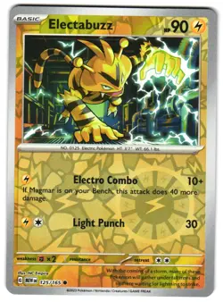 Electabuzz 125/165 Reverse Holo SV: Scarlet & Violet 151 English Pokemon NM - Image 1