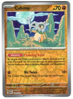 Cubone 104/165 Reverse Holo SV: Scarlet & Violet 151 English Pokemon NM - Image 1
