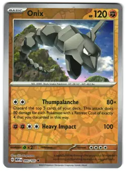 Onix 095/165 Reverse Holo SV: Scarlet & Violet 151 English Pokemon NM - Image 1