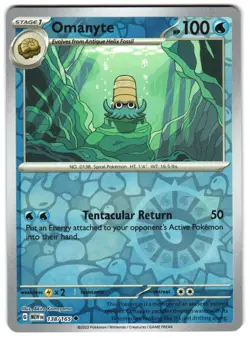 Omanyte - 138/165 Reverse Holo SV: Scarlet & Violet 151 English Pokemon NM - Image 1