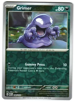 Grimer 088/165 Reverse Holo SV: Scarlet & Violet 151 English Pokemon NM - Image 1