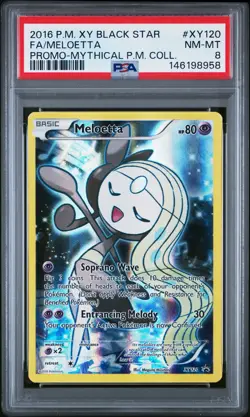 2016 POKEMON XY BLACK STAR PROMO MYTHICAL POKEMON COLL FULL ART/MELOETTA PSA 8 - Image 1