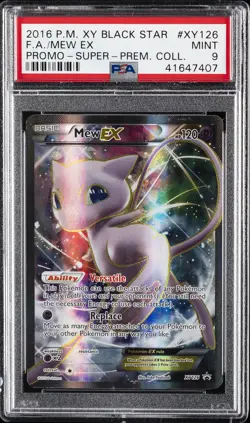 2016 POKEMON XY BLACK STAR PROMO SUPER-PREM COLL #XY126 FULL ART/MEW EX PSA 9 - Image 1