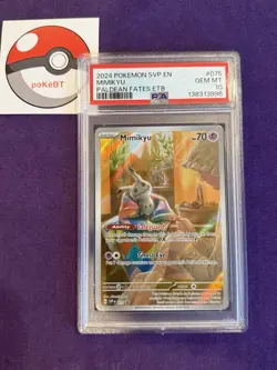 Pokemon TCG Mimikyu Scarlet & Violet Promo Card 075/Promo PSA 10 - Image 1