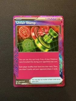 Unfair Stamp 165/167 Pokemon Sv06: Twilight Masquerade Ace Spec Trainer Item - Image 1