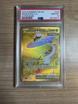 Raging Bolt ex 2024 Pokemon Temporal Forces Hyper Rare #218 PSA 10 - Image 1