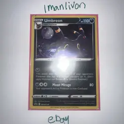 Umbreon Holo Rare Black Star Promo #SWSH129 Pokemon Sword & Shield NM Condition - Image 1