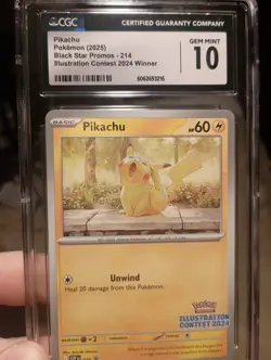 Pokemon Pikachu #214 Illustration Contest Winner BSP 2024 - CGC 10 Gem Mint 3216 - Image 1