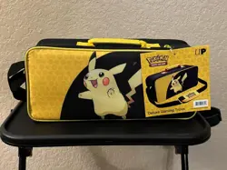Pokemon Pikachu Carrying Case Deluxe Gaming Trove Trading Card Collectors Bag - Image 1
