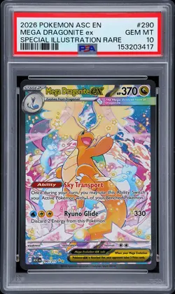 2026 POKEMON ASCENDED HEROES SPECIAL ILLUSTRATION RARE MEGA DRAGONITE EX PSA 10 - Image 1