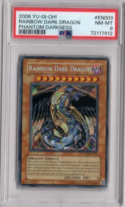 RAINBOW DARK DRAGON PTDN-EN003 Secret Rare PSA 8 NM-MT! 2008 - Image 1