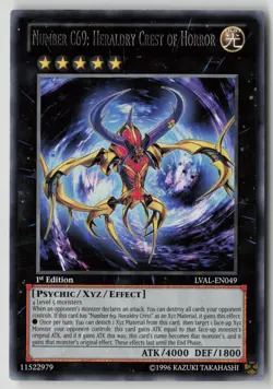 Yugioh Number C69: Heraldry Crest of Horror LVAL-EN049 1st Edition Rare NM - Image 1