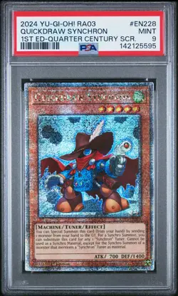 2024 YU-GI-OH! RA03-QUARTER CENTURY BONANZA #EN228 QUICKDRAW SYNCHRON PSA 9 - Image 1
