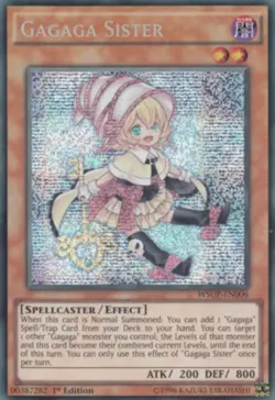 Yugioh! LP Gagaga Sister - WSUP-EN006 - Prismatic Secret Rare - 1st Edition Ligh - Image 1