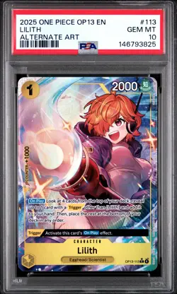 2025 ONE PIECE OP13-CARRYING ON HIS WILL ALTERNATE ART #113 LILITH PSA 10 - Image 1
