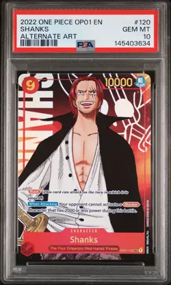 PSA 10 Shanks Alternate Art SEC OP01-120 Romance Dawn Foil One Piece - Image 1