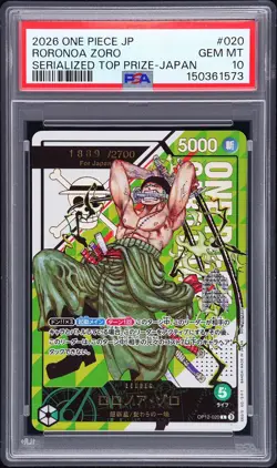2026 ONE PIECE JPN PROMO OFFICIAL EVENT SERIALIZED RORONOA ZORO 1889/2700 PSA 10 - Image 1